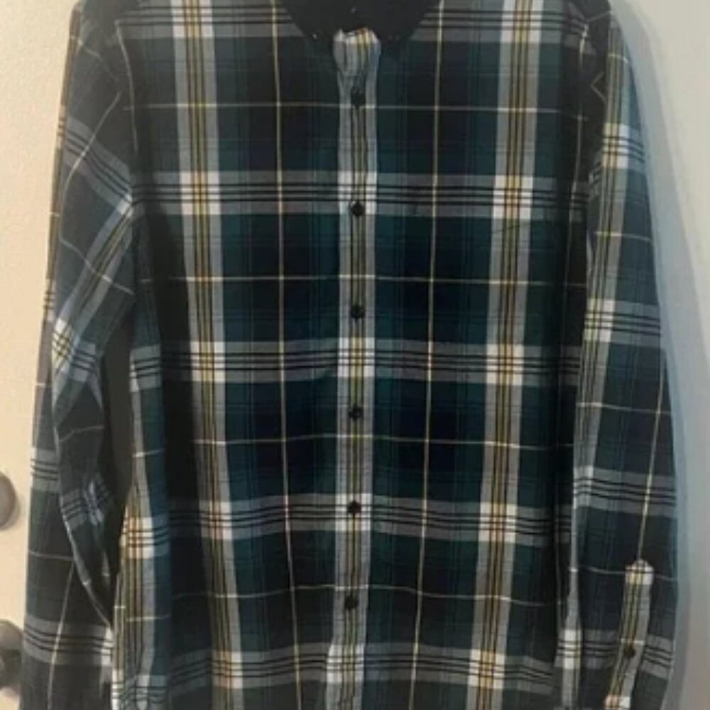American Eagle Outfitters Men's Plaid Long Sleeve Button-Up Shirt Sz Large